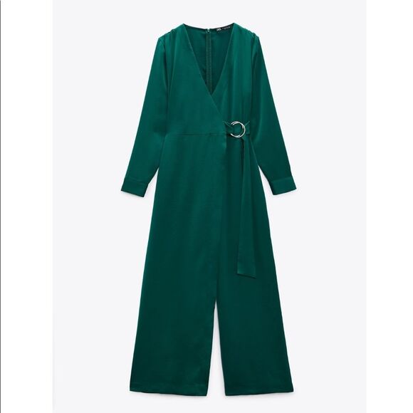 ZARA WRAP JUMPSUIT WITH BUCKLE - Picture 1 of 6